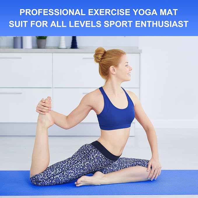 Funtery 3 mm Thin Yoga Mats Bulk, 68 x 24 Inches Lightweight PVC Exercise Mats Non Slip Workout Fitness Pads for Yoga Pilates Stretching Classes Gym Home Studio