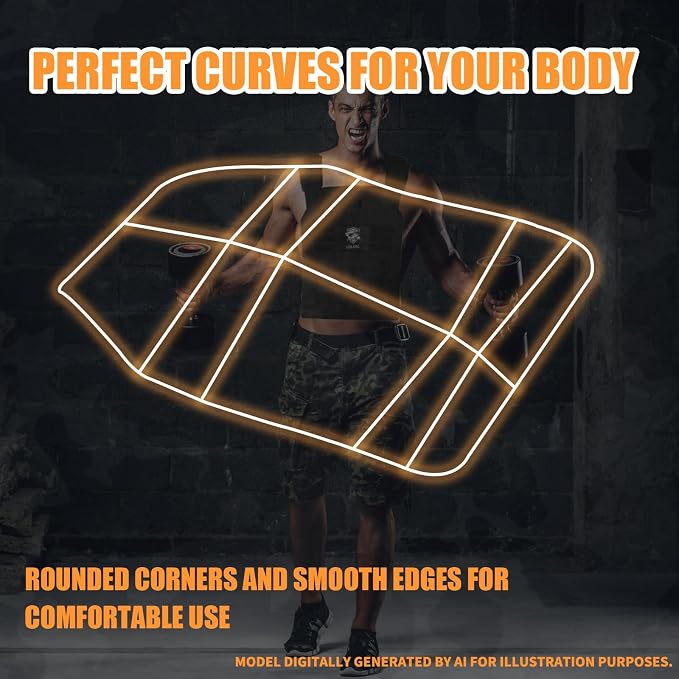 Curved Weighted Vest Plates 8.75 lb & 14.5 lb for Men and Women - 1 Pair Ergonomic Contoured Steel Plates - High-Density Build for Weighted Vests, CrossFit, Hero WOD and Rucking