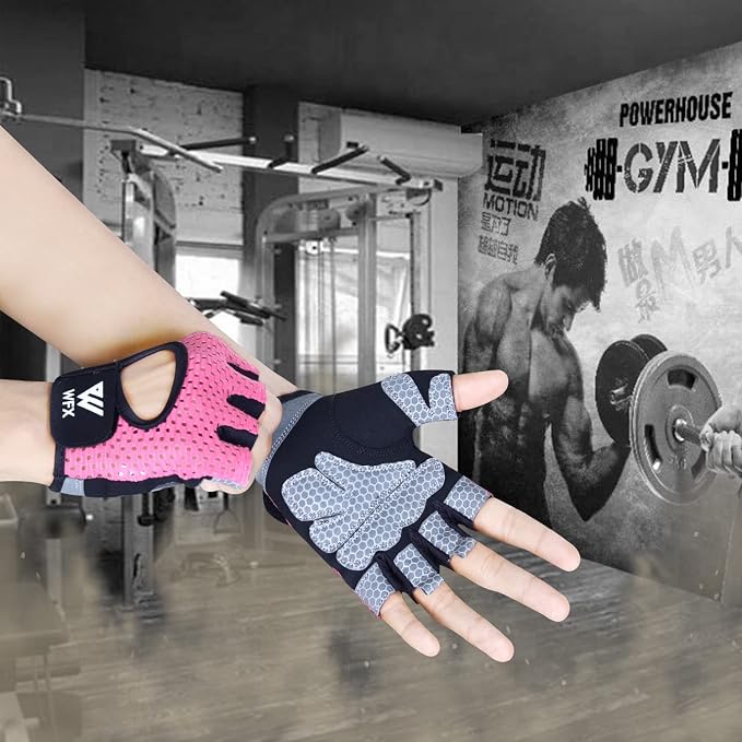 WESTWOOD FOX Weight Lifting Gloves for Men Women Gym Gloves with Wrist Wrap Support for Workout Training Exercise Fitness Hanging, Pull ups for Dumbbell, Cycling