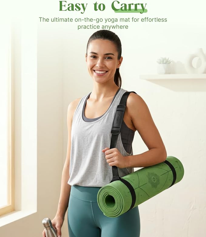 ROMIX Pro Yoga Mat Thick 6mm (1/4 inch), 72"L x 24"W Non-Slip Workout Mat with Alignment Lines, Large Yoga Mats for Women Men With Carry Bag, Exercise Mats for Home Workout Training Equipment