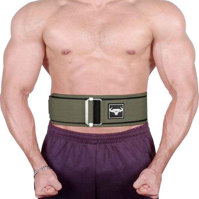 IBRO Quick Locking Premium Weight Lifting Belt - Back Support for Powerlifting, Cross Training & Gym Bodybuilding - 4 Inch Nylon Men and Women with Metal Buckle for Core Stability