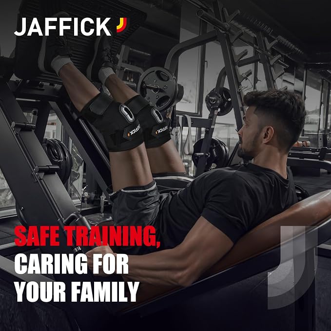 Jaffick Knee Sleeves (1 Pair),Double Layer Compression Knee Braces for Suitable for Squats, Weightlifting, Powerlifting, Gym Exercises, Unique Pressure Belt Design,7MM Neoprene Sleeves