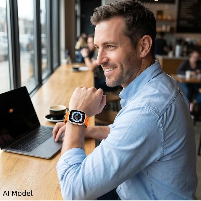 Magnetic Band Compatible with Apple Watch Ultra 3/2/1 Band for Men 49mm 46mm 45mm 44mm 42mm, Silicone Sport Waterproof Loop Strap Magnet Link for iWatch Series SE 11 10 9 8 7 6 5 4 3 2 1(OrangeGrey)