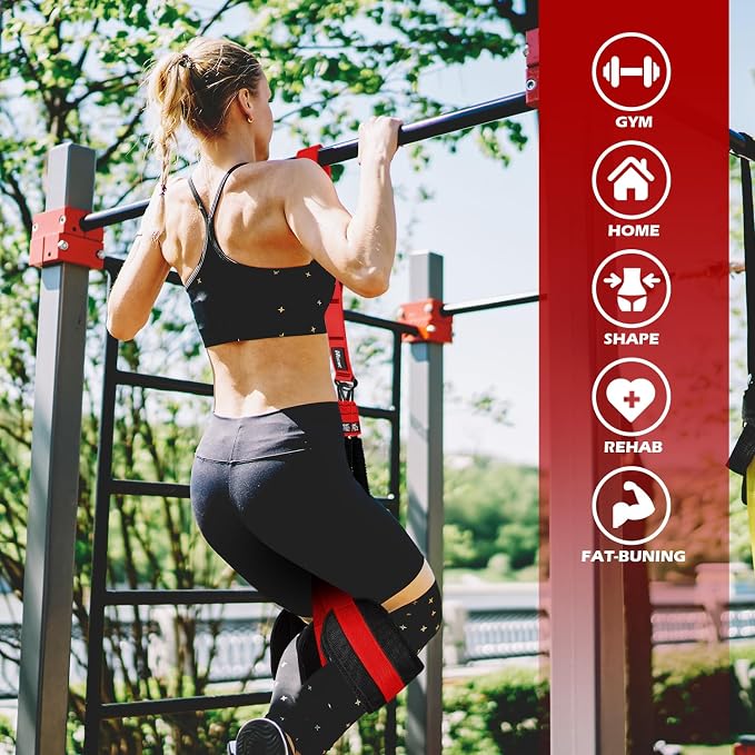 HOXWC Pull Up Assistance Bands, Adjustable Heavy Duty Resistance Band for Pull Up, 3 Pull Up Bands, Comfortable Fabric Feet/Knee Rest, Assistance Bands for Pull-Up, Home Fitness, Body Stretching