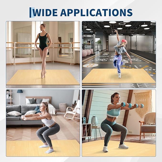 6 x 4 ft Dance Floor,Portable Dance Floor Mat,PVC Non-Slip Exercise Flooring for Ballet Jazz & Pop for Home and Gym