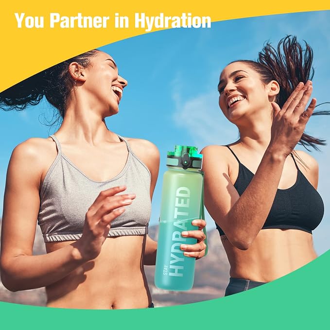Sahara Sailor Water Bottle 32oz, Durable and Leakproof Water Bottles Motivational with Time Marker, Tritan, BPA Free, Wide Mouth with Easy Clean Brush for Gym, Travel, Home, School, Office (1 Bottle) | Bpa Free, Leakproof Wide Mouth With Fast Flow Lid ...