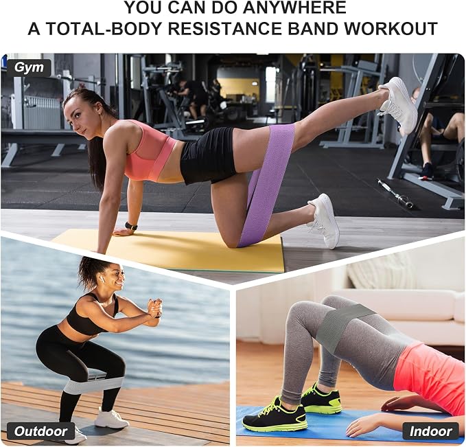 Booty Bands Set, Resistance Bands for Working Out, Exercise Bands for Women and Men Legs and Butt, Stretch Bands for Pilates, Yoga Starter Set