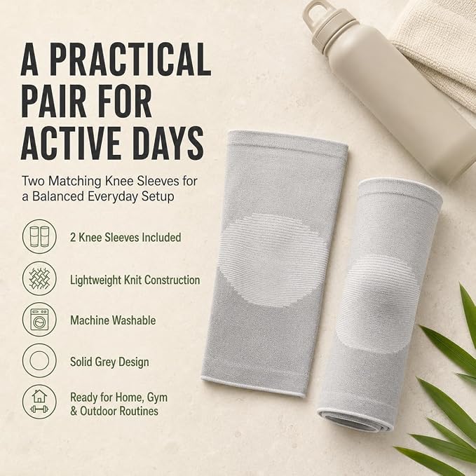 Bamboo Compression Knee Sleeves for Men and Women—Bamboo charcoal blend material provides soothing warmth and joint stability; offers moderate compression, suitable for daily activities