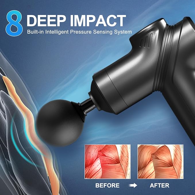 LEERCON Massage Gun Deep Tissue Mini Muscle Massager for Pain Relief, Black | Small Portable Handheld Massager Gun, Back and Neck Massager for Pain Relief, 6 Speed & 4 Heads, Birthday Gifts for Men Dad
