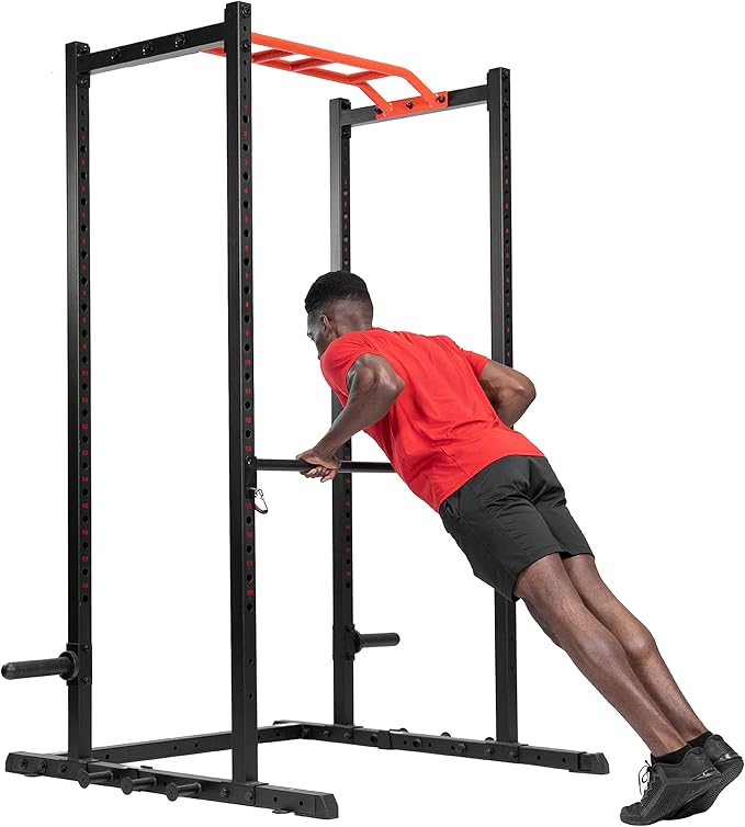 Sunny Health & Fitness Power Cage Squat Rack Attachments for Home Gym | Strength Training, Expanded Workout Variety, Durable Construction, Secure Fit, Quick Installation, Versatile Exercise Support