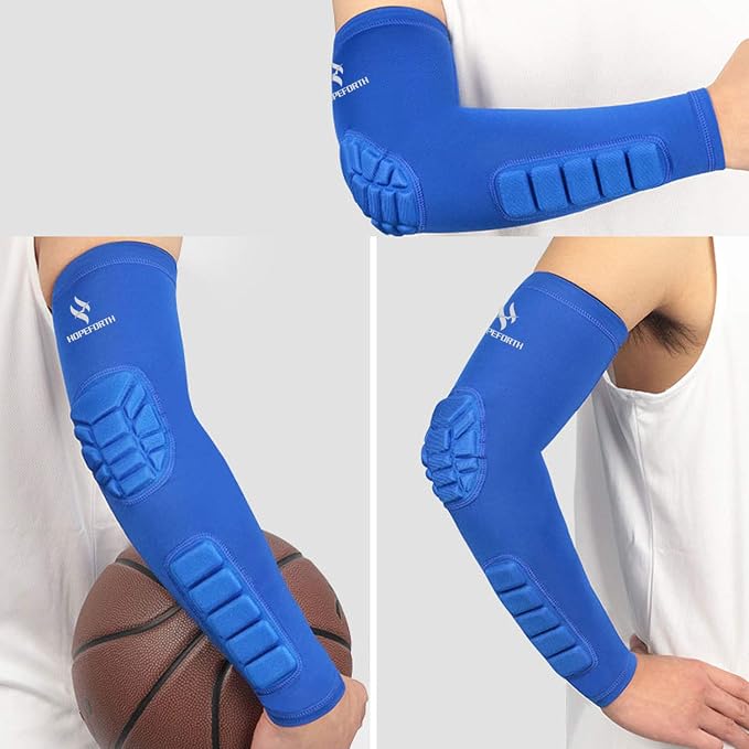 2PCS Padded Elbow Forearm Sleeves Compression Arm Protective Support