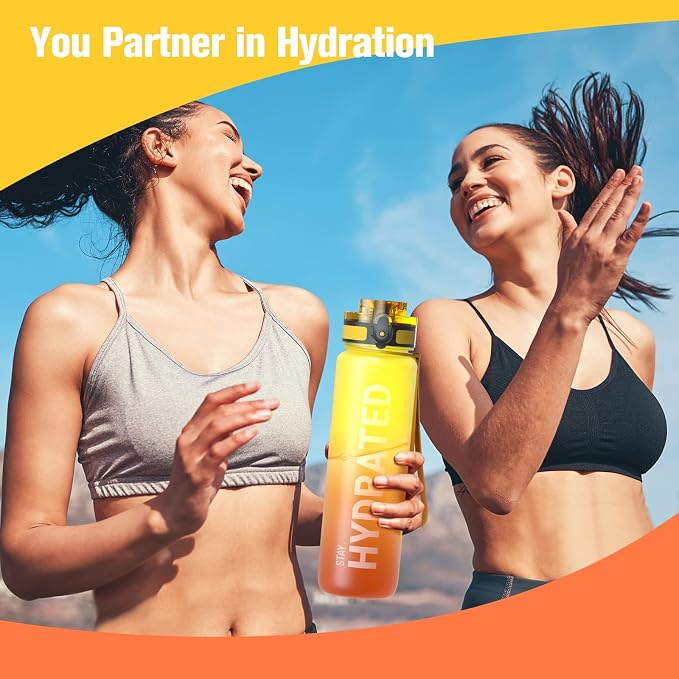 Sahara Sailor Water Bottle 32oz, Durable and Leakproof Water Bottles Motivational with Time Marker, Tritan, BPA Free, Wide Mouth with Easy Clean Brush for Gym, Travel, Home, School, Office (1 Bottle) | Bpa Free, Leakproof Wide Mouth With Fast Flow Lid ...