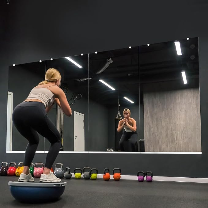 Fab Glass and Mirror Large Gym Mirror for Home Gym 48x72 - Full Length Ultra-Clear Annealed Glass Wall Mount - DIY Workout Display with Safety Backing - 1/4 Inch Low-Iron