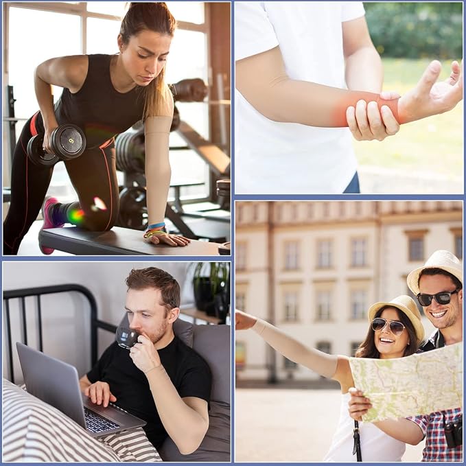 beister Compression Arm Sleeve, 20-30 mmHg Medical Support for Women | Firm graduated pressure; upper-to-wrist coverage; lymphedema, swelling, arthritis and post-surgical recovery routines
