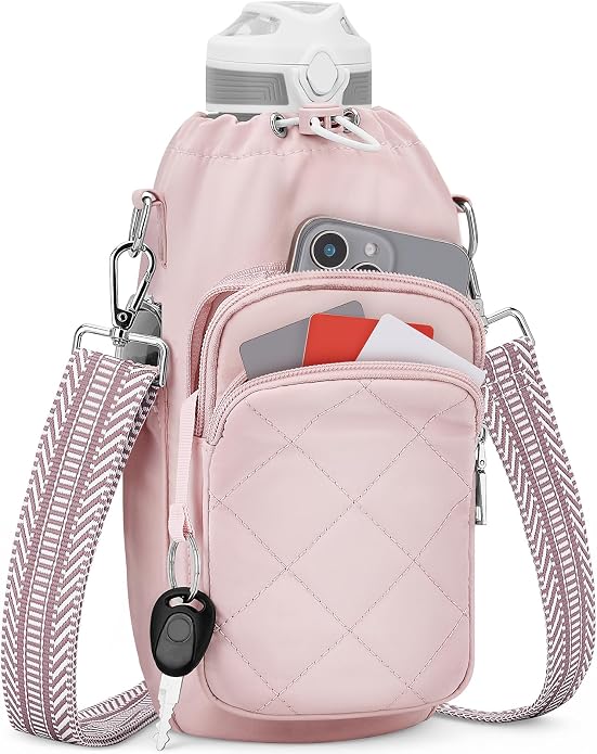 Water Bottle Bag Crossbody,Insulated Holder Purse