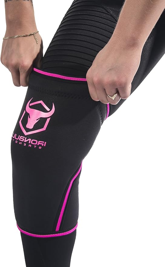 Iron Bull Strength Knee Sleeves 7mm (1 Pair) - Compression Brace & Knee Sleeve For Weightlifting, Powerlifting & Cross Training - Knee Support for Squats - Men & Women