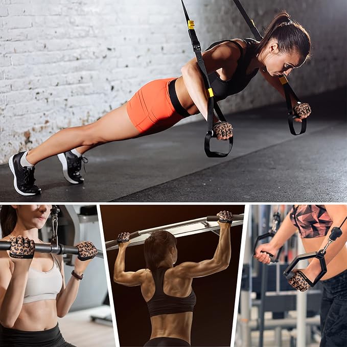 Minimal Workout Gloves for Women Men, Micro Fingerless Gym Gloves Grip Pads | Work Out Gloves for Kettlebells, Weight Lifting, Exercise, Pull Up, ,Cross Training, Silicone Grip Lifting Half Finger Gloves
