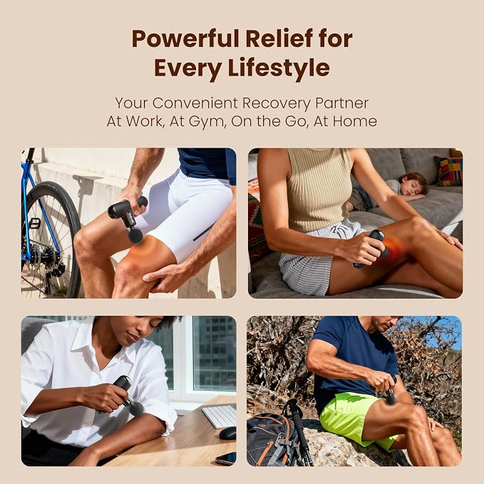 BOB AND BRAD Q2 Mini Massage Gun, Pocket-Sized Deep Tissue Massager Gun, Portable Percussion Muscle Massager Gun, Ultra Small & Quiet Muscle Massage Gun for Muscle Recovery with Carry Case