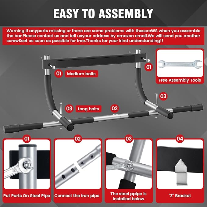 TOPOKO Pull Up Bar for Doorway, Heavy Duty Chin Up Station for Home Gym, Multi-Grip or Adjustable Door Frame Exercise Equipment for Upper Body Strength Training