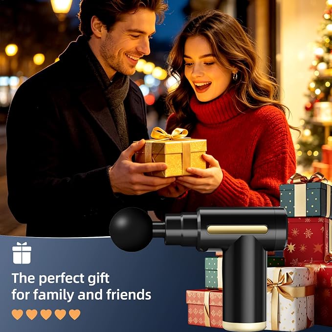 Massage Gun, Electric Massager, Suitable for Whole Body to Relieve Fatigue, Replaceable Massage Head Impact Massager, The Best Choice for Gift Giving (Black-720)