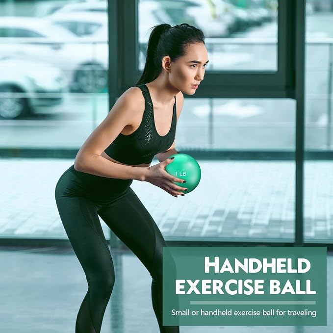 Seenelling 4 Pcs Weighted Toning Balls for Exercise Weighted Exercise Soft Medicine Balls for Gym, Pilates, Yoga, Balance, Flexibility