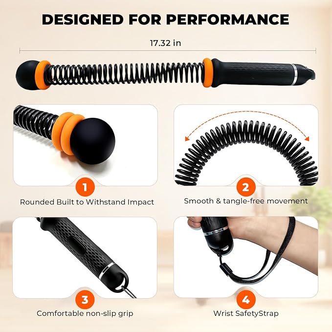 Upgraded Ropeless Battle Ropes, Weighted Cordless Workout Equipment for Home Gym, Portable Full Body HIIT Cardio & Arm Strength Training, Low-Impact Fitness Exercise Heavy Gear for Men & Women