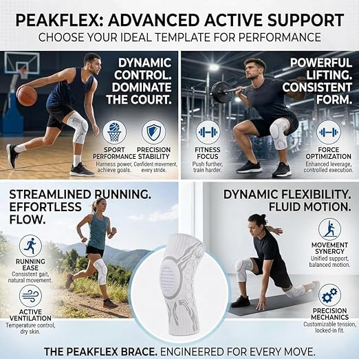 Knee Sleeve, Adjustable Knee Brace with Micro-Adjustment Dial System, Anti-Slip Breathable, Comfortable Support, for Running, Workout, Unisex (Large(A pair))