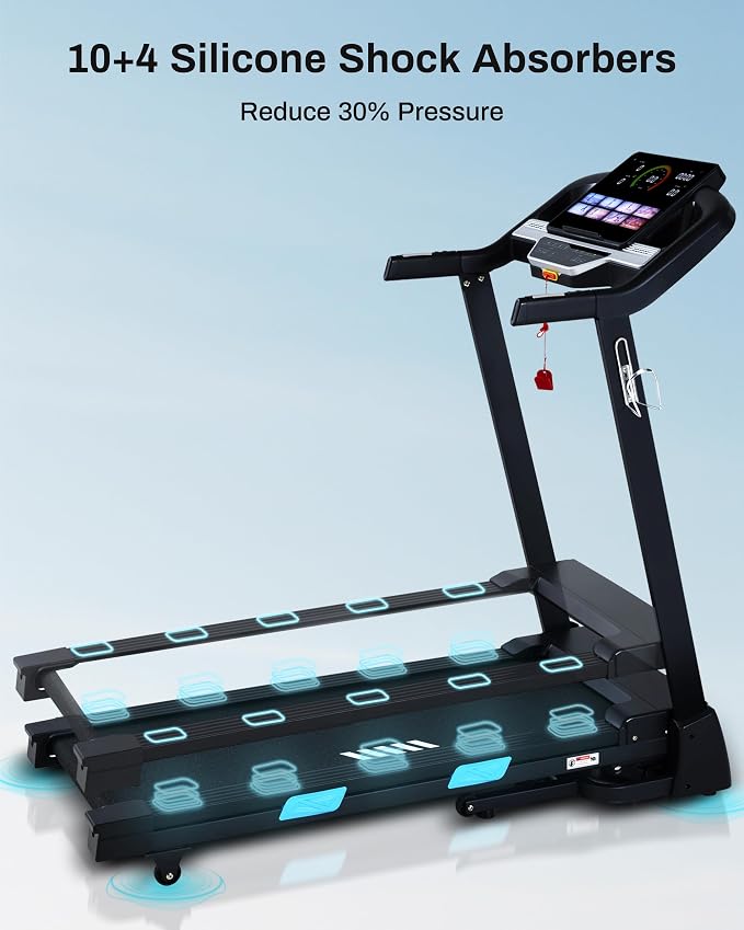 Auto Incline Treadmill for Home - 3.5HP Folding Treadmills Running Machine, 320 LBS Capacity, 10 MPH Speed, Bluetooth App, Upgrade LCD Panel, 36 Preset Programs