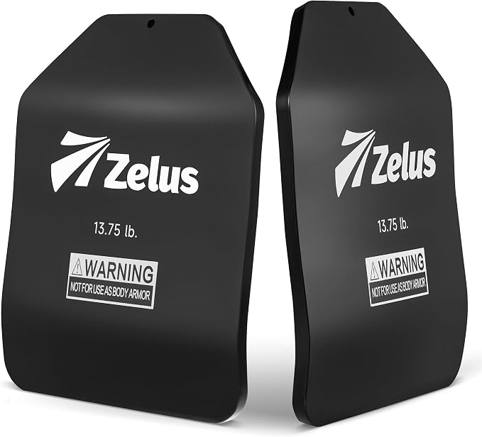 ZELUS Curved Weighted Vest Plates for Workout, 5.75/8.75/13.75LB Pairs Steel Weight Plates for Tactical Weight Vest, Ergonomic Training Plates for Running, CrossFit & Strength Training
