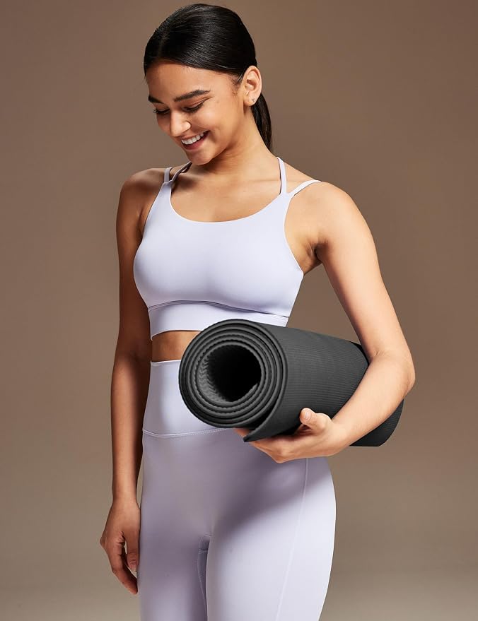 Ewedoos Eco Friendly Yoga Mat Thick TPE Yoga Mat Non Slip Yoga Mats Anti-tear Exercise Workout Mat for Women Men Kids Yoga, Pilates and Fitness