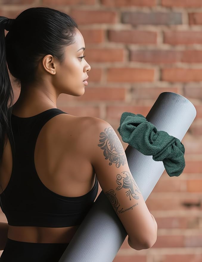 Yoga Mat Scrunchie Yoga Mat Strap Carrier Pilates Mat Holder | Holds Your Yoga Mat in Style, Adjustable & Stretchy Yoga Mat Band, Fits Most Standard Yoga Mats (mat not included),Yoga Gifts