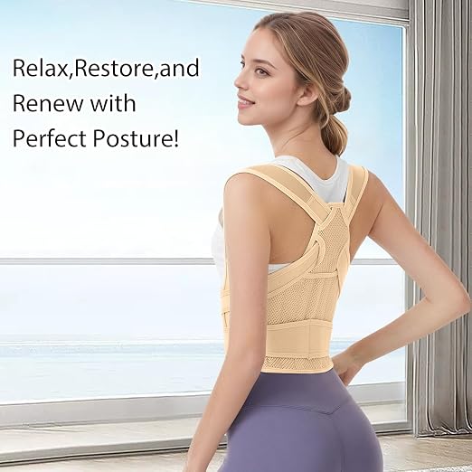 Posture Corrector for Women/Men Adjustable Full Back Brace Support | Upper & Lower Back for slouching,breathable&Lightweight,Back Pain Relief,Shoulder Straightener
