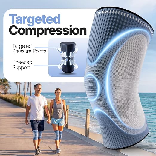 DR. BRACE Elite Compression Knee Brace for Women & Men, (2-Pack) Knee Support Compression Sleeve, Workout Sports Knee Braces for Meniscus Tear, ACL & Arthritis Pain Relief - Check Size Guide Video (Uranus, XX-Large)