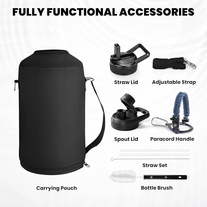 RAYMYLO One Gallon Water Bottle Insulated, Triple Walled Vacuum Stainless Steel