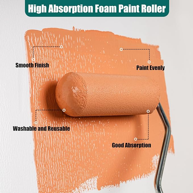 Paint Roller Kit, 15 Pack, 4 Inch Paint Roller, Paint Brush | Small Paint Roller with Tray Liners, Roller Covers Set for All Surfaces, Painting Supplies for Walls, Ceilings, and Cabinets