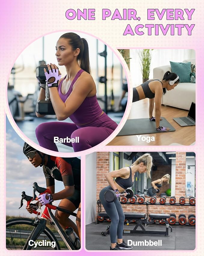VINSGUIR Workout Gloves for Men and Women, Weight Lifting Gloves with Excellent Grip, Lightweight Gym Gloves for Weightlifting, Cycling, Exercise, Crosstraining, Pull ups, Fitness, Climbing and Rowing
