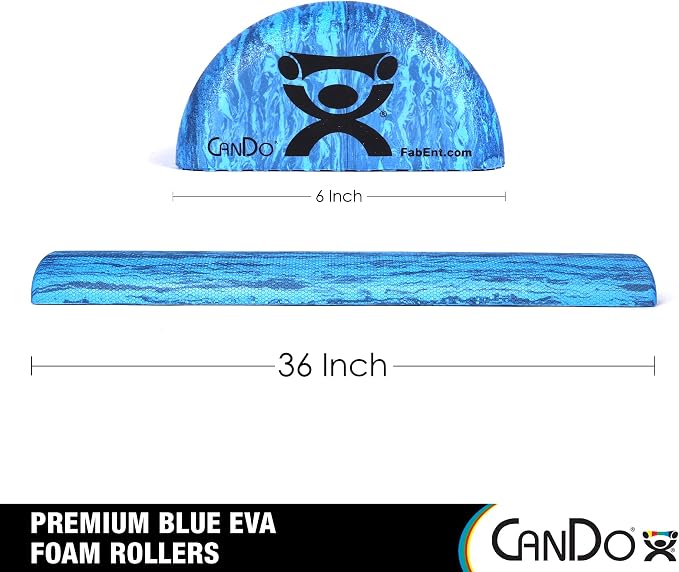 CanDo Heavy Duty EVA Foam Roller, Half Round, 6" X 36"