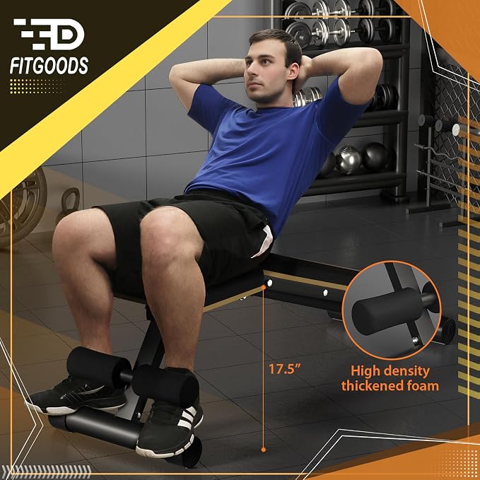 FitGoods Adjustable Weight Bench - Heavy-Duty Foldable Workout Bench for Home Gym, 660 LBS Capacity, Incline & Decline, Multi-Position Strength Training Bench, Compact Storage
