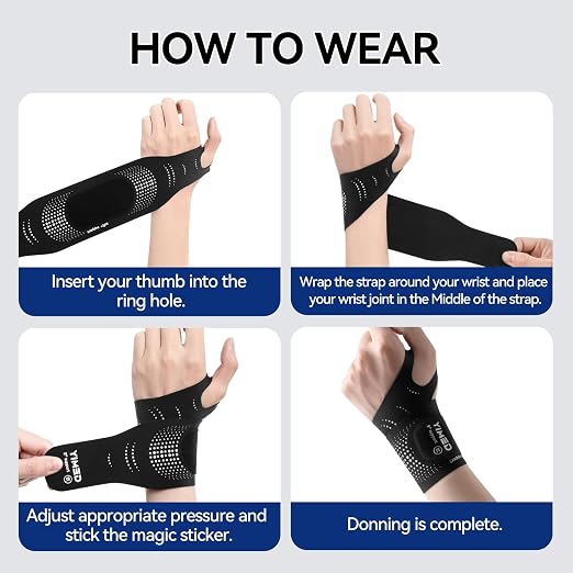 Ultra-Thin Wrist Brace Support for Carpal Tunnel, Black | Wrist Brace for TFCC Tears, Elastic Wrist Wraps for Weightlifting, Typing, Gym, Day Night Wrist Support for Tendonitis, DRUJ