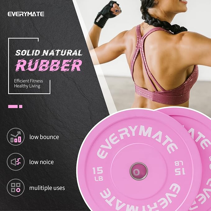 EVERYMATE Change Weight Plates 1.25LB 2.5LB 5LB Set Fractional Olympic Bumper Plates for Cross Training Steel Insert Strength Training