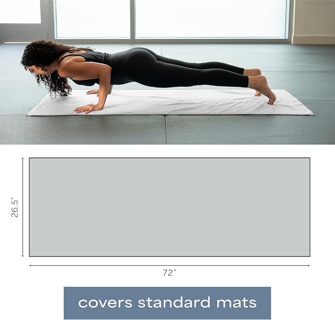 S&T INC. Aura Microfiber Yoga Mat Towel, 2 Pack, 26.5" x 72", Grey | Soft and Absorbent, Quick-Dry for Gym, Pilates, and Hot Yoga, Compact for Gym Bag, Machine Washable