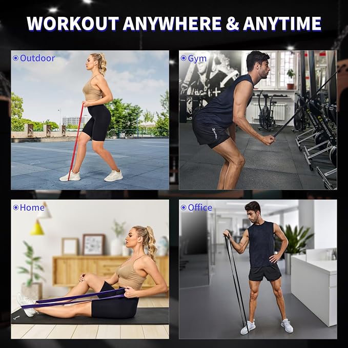 Pull Up Assistance Bands Set 5 LBS - 230 LBS, Long Resistance Bands for Pull Ups Working Out, Gym Workout Bands for Men Exercise Muscle Training and Shape Body - Carry Bag Included