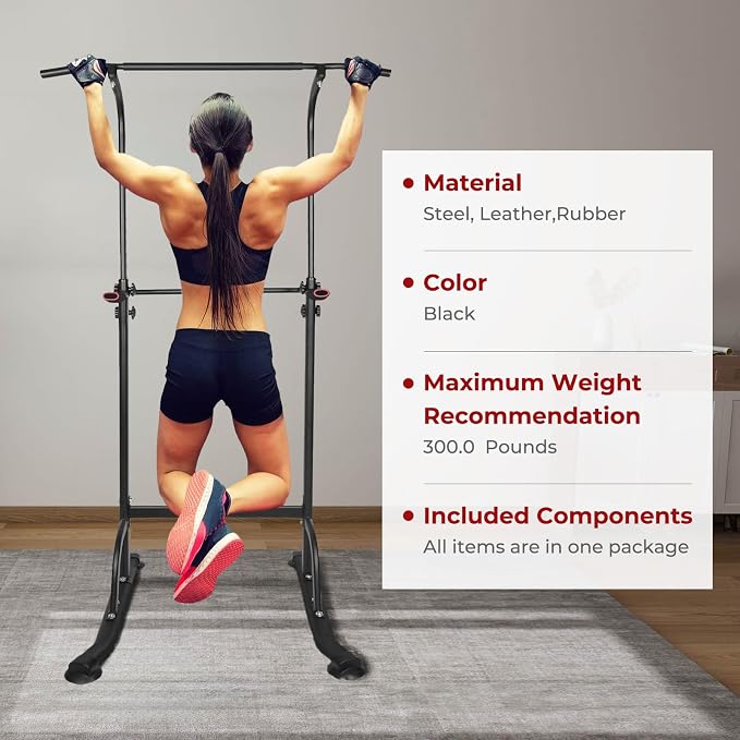 Tappio Power Tower Pull Up Bar for Home Gym, Multi Functional Pull Up Bar Stand Dip Bar Station, Adjustable Height Workout Dip Station Strength Training Fitness Equipment