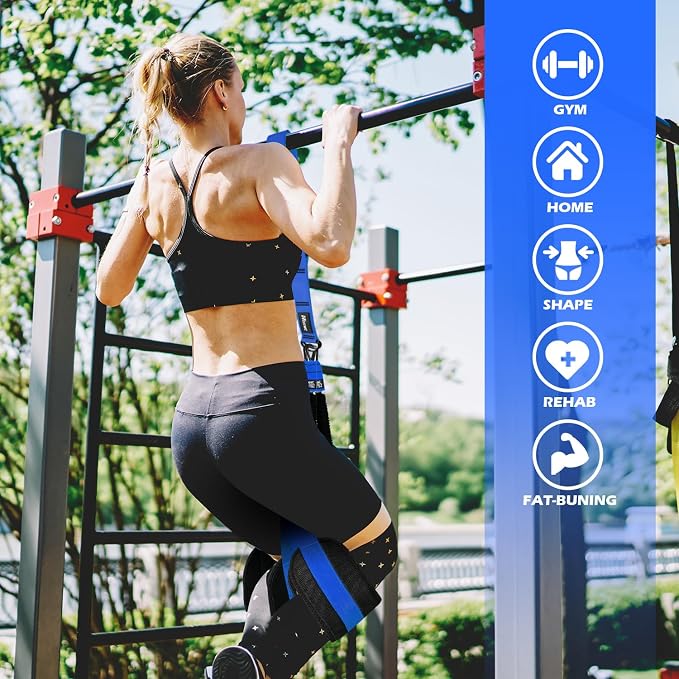 HOXWC Pull Up Assistance Bands, Adjustable Heavy Duty Resistance Band for Pull Up, 3 Pull Up Bands, Comfortable Fabric Feet/Knee Rest, Assistance Bands for Pull-Up, Home Fitness, Body Stretching