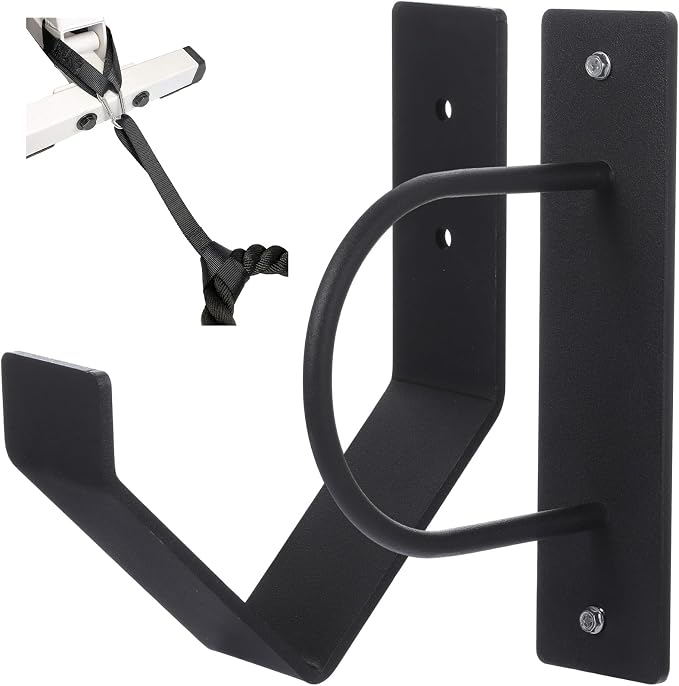 Battle Rope Wall Mount Kit with Anchor Strap Heavy Duty Steel Battle Rope Wall Mount Kit with Anchor & Storage Hook and Reinforced Nylon Strap, Easy and Fast Setup