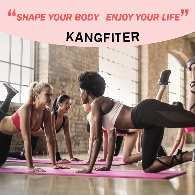KANGFITER Long and Short 6 Fabric Resistance Bands Set with Door Anchor | Non-Slip Stretch Booty Bands for Working Out Women & Men, Loop Exercise Elastic Bands for Home Physical Therapy Yoga Pilates