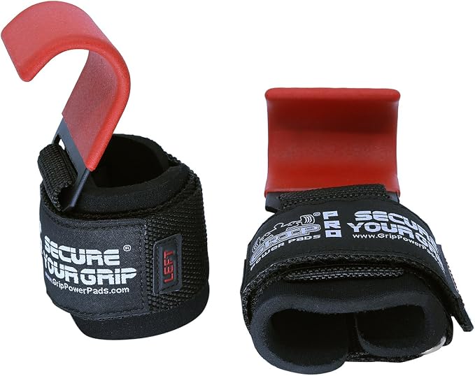 Weight Lifting Rod Hooks Heavy Duty Wrist Wraps Power Weight Lifting Training Gym Grips Straps Set of 2
