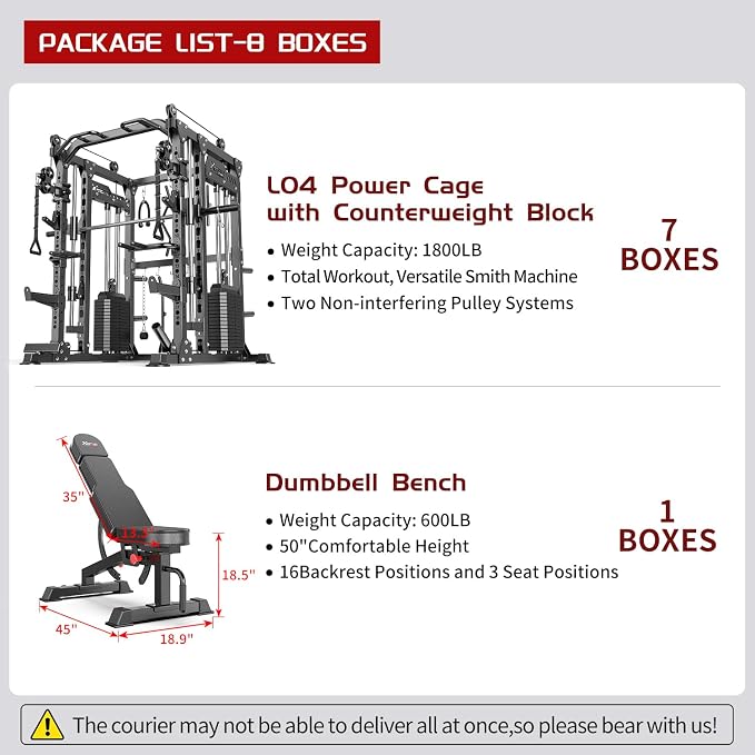 XGSW Smith Machine with Weight Stack, Multi-Function Squat Rack Power Cage with Cable Crossover System, for Home Gym
