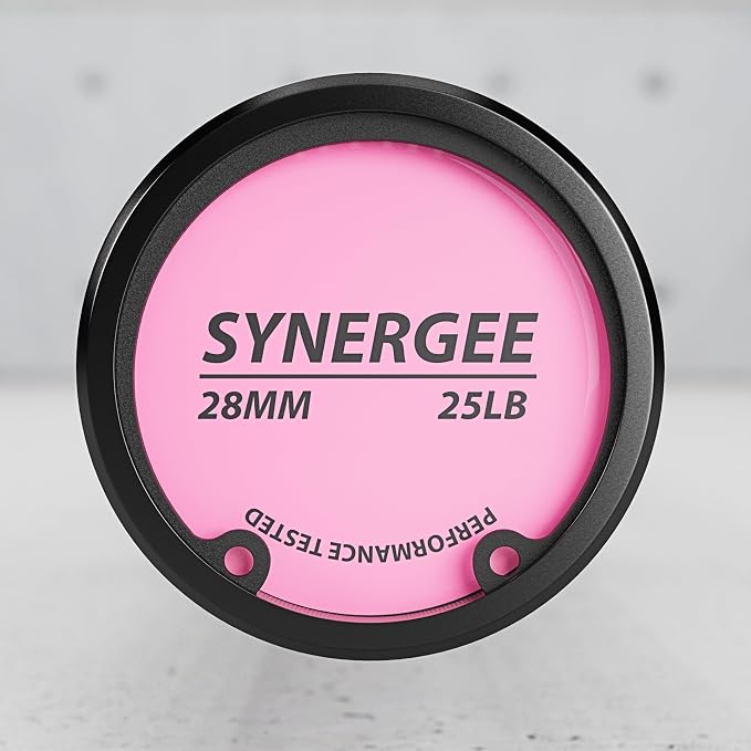 Synergee Olympic Barbell – 20/25 lb, 2" Bar, 350 lb Cap, Magnetic Collars
