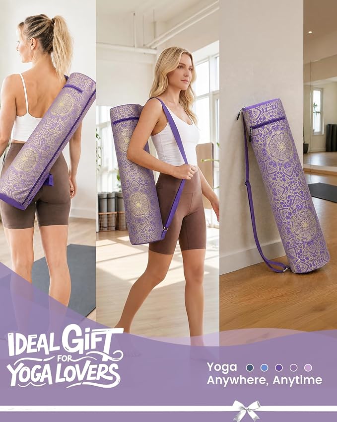 Gonex Yoga Mat Bag, Full-Zip Mat Carrier | 600D Oxford Fabric, Wet Pocket, Front Zip Pocket, Adjustable Strap, Fits Mats up to 26"